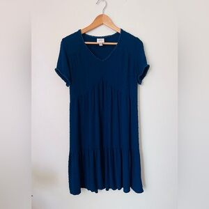 Knox Rose Navy Babydoll V-Neck Dress XS